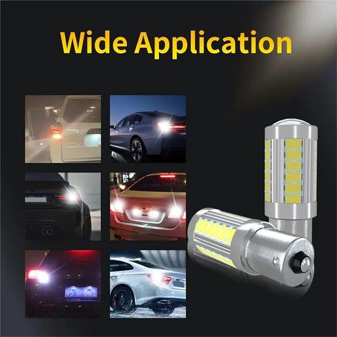 2pcs 5730 33Chips LED Reverse Light Bulbs for Car 1156 BA15S P21W 1157 BAY15D P21/5W White Stop/Parking Lights(1156 ba15s) in Saudi Arabia