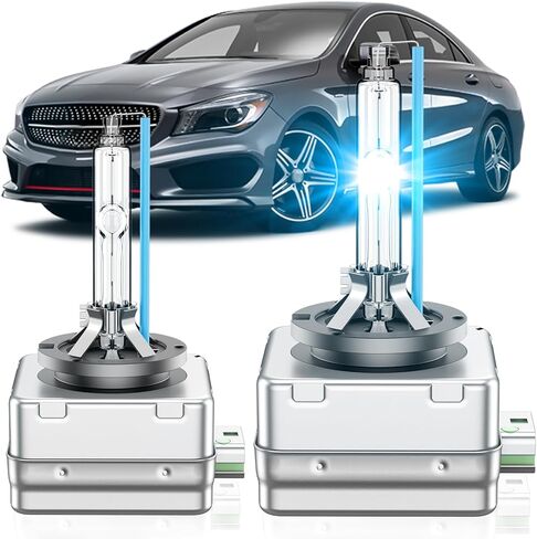 Fit for Mercedes Benz 2014-2016 CLA250 GLA250 2014-2018 GLA45 AMG D3S HID Xenon Headlight Bulbs, High and Low Beam OEM 35W Bi-Xenon Light Bulb Replacement, 8000K Blue White, Pack of 2 in Kuwait