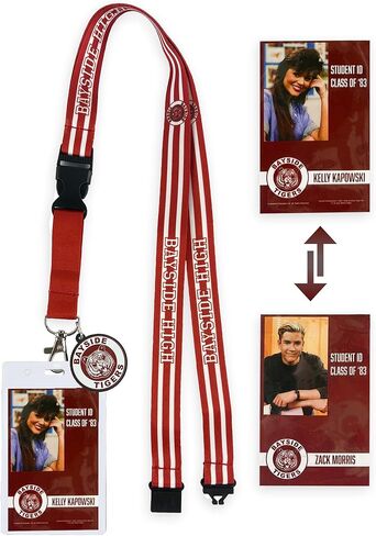 تم الحفظ بواسطة سلسلة مفاتيح حامل شارة الهوية من The Bell Lanyard Bayside High Zack Morris Breakaway in Saudi Arabia