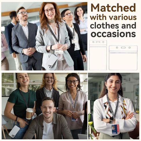 3 Set Stretchy Scrunchie Lanyards for ID Badges & Keys, Cute Retractable Teacher Neck Lanyards with 6 ID Badge Holders, Keychain Wristlets, Ideal for Women Nurse Cruise Ship in Kuwait