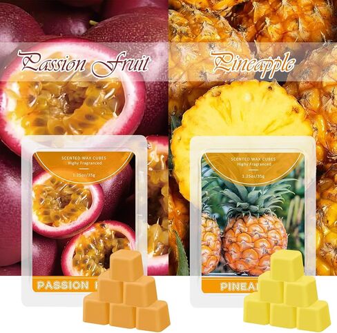 STRN Wax Melts, Soy Wax Cubes 6 Scents Mint, Watermelon, Mango, Passion Fruit, Pineapple & Strawberry, Summer Fruit Scented Long-Lasting Home Fragrance for Wax Warmers, Yoga, 1.25 OZ * 6 Packs in Kuwait