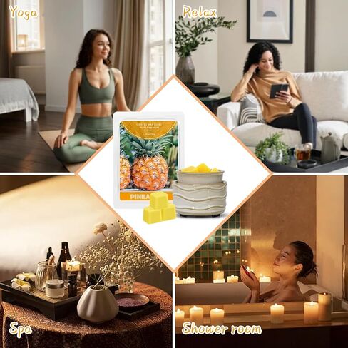 STRN Wax Melts, Soy Wax Cubes 6 Scents Mint, Watermelon, Mango, Passion Fruit, Pineapple & Strawberry, Summer Fruit Scented Long-Lasting Home Fragrance for Wax Warmers, Yoga, 1.25 OZ * 6 Packs in Kuwait