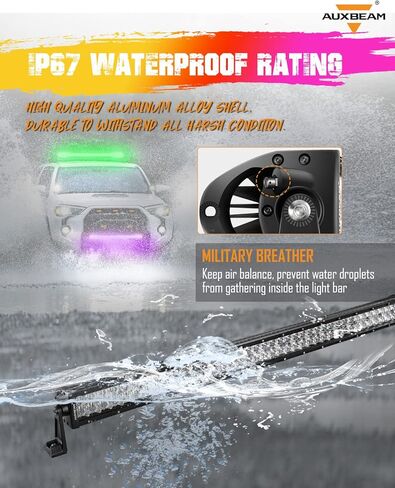 Auxbeam 42 Inch LED Light Bar RGBW Straight 5D 12V LED Light Bar for Truck, Bluetooth Control, Spot Flood Combo Light Bar Compatible with Chevy Toyota SUV Off Road in Saudi Arabia