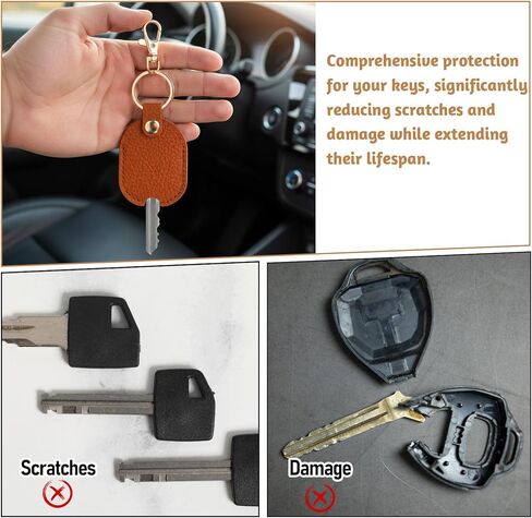 4 Pcs Leather Car Key Sleeves, Car Key Fob Cover, Replacement Leather Protector Auto House Covers for Cars Keys, Broken Keys Protector in Saudi Arabia