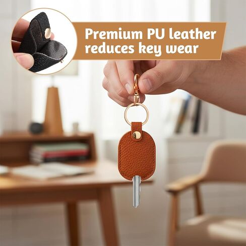 4 Pcs Leather Car Key Sleeves, Car Key Fob Cover, Replacement Leather Protector Auto House Covers for Cars Keys, Broken Keys Protector in Saudi Arabia