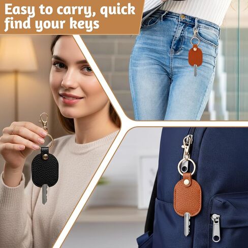 4 Pcs Leather Car Key Sleeves, Car Key Fob Cover, Replacement Leather Protector Auto House Covers for Cars Keys, Broken Keys Protector in Saudi Arabia