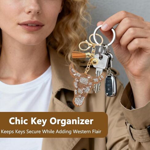 NIIIYTYB Bling Western Bag Charms Keychain Rhinestone Purse Accessories for Women Cute Cowgirl Charm Chains for Handbags Keychains and Key Chain Jewelry Decorations Stylish in Saudi Arabia