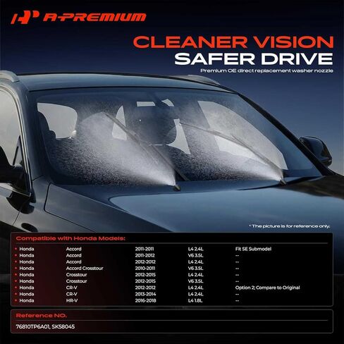 طقم فوهة غسيل الزجاج الأمامي الممتاز A-Premium متوافق مع Honda CR-V CRV 2012-2014، Accord 2011-2012، HR-V HRV 2016-2018، Crosstour 2012-2015، Accord Crosstour 2010-2011، مجموعة 20 قطعة in Saudi Arabia