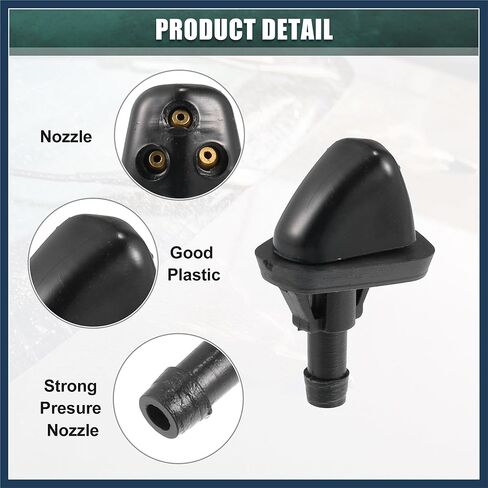 Windshield Wiper Washer Nozzle Spray Jet Fit for Suzuki Grand Vitara - Pack of 2 Black Stylish Design in Saudi Arabia