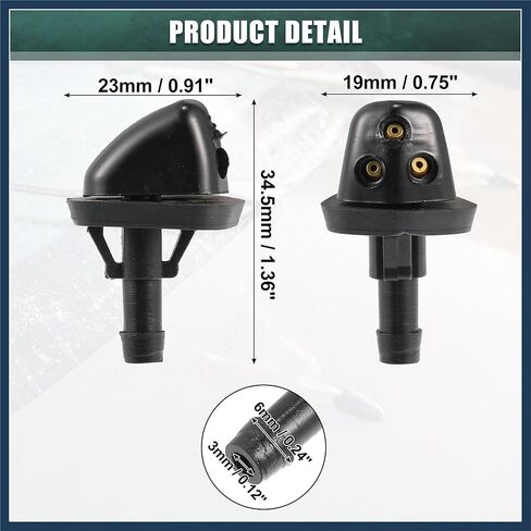 Windshield Wiper Washer Nozzle Spray Jet Fit for Suzuki Grand Vitara - Pack of 2 Black Stylish Design in Saudi Arabia