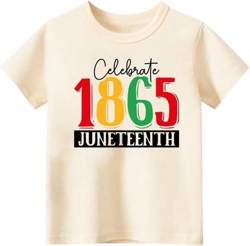 قميص Juneteenth للأطفال - قميص Juneteenth للأطفال الصغار، تي شيرت قصير الأكمام للأولاد والبنات، 2T-8T in Saudi Arabia