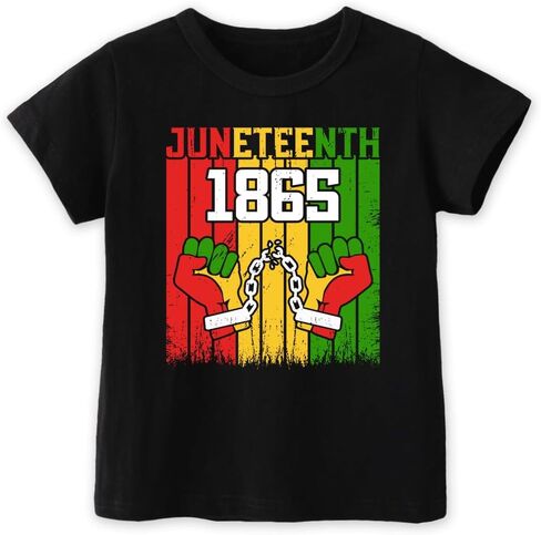 قميص Juneteenth للأطفال - قميص Juneteenth للأطفال الصغار، تي شيرت قصير الأكمام للأولاد والبنات، 2T-8T in Saudi Arabia