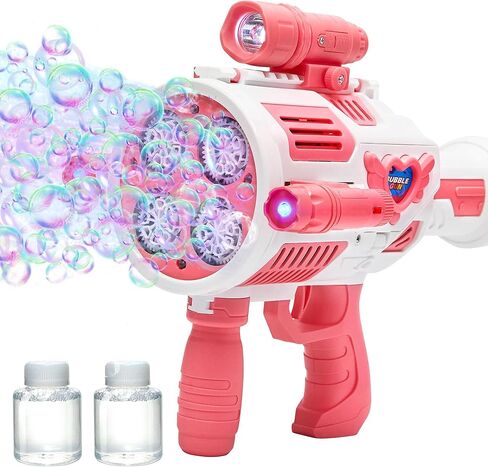 Bubble Guns Automatic with Build-in Bubble Solution (4.4 oz), 3 Fans Drive 6X Lens Bubble Blower Machine, Cool Favors for Summer Ourtdoor Party Birthday Wedding Toy in Saudi Arabia