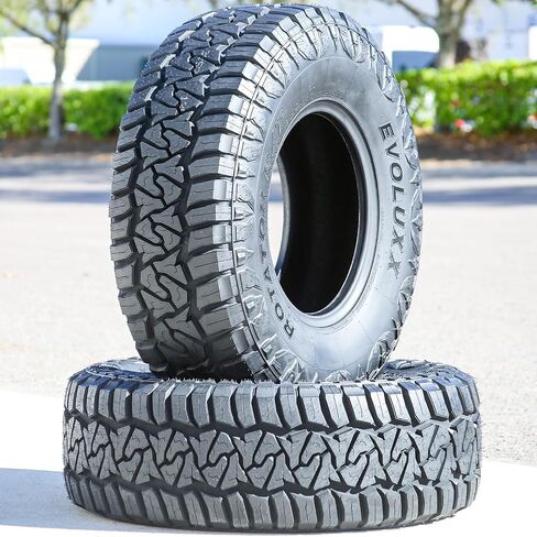 Set of 4 (FOUR) Evoluxx Rotator R/T All-Terrain Mud Off-Road Light Truck Radial Tires-33X12.50R17LT 33X12.50X17 33X12.50-17 121Q Load Range F LRF 12-Ply BSW Black Side Wall in Saudi Arabia