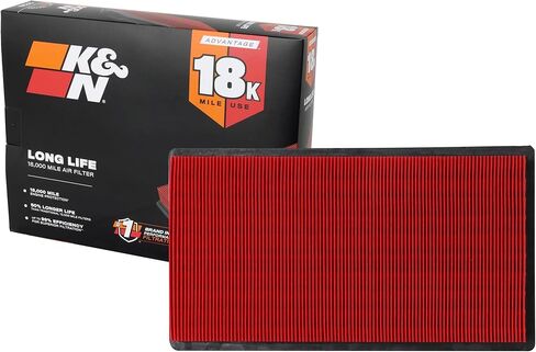 فلتر هواء المحرك K&N: فلتر هواء بديل طويل العمر 18,000 ميل: متوافق مع 2007-2025 Ford/Lincoln/Mazda/Mercury: نماذج المركبات (انظر الوصف لنماذج مختارة)، KNA-2395 in Kuwait