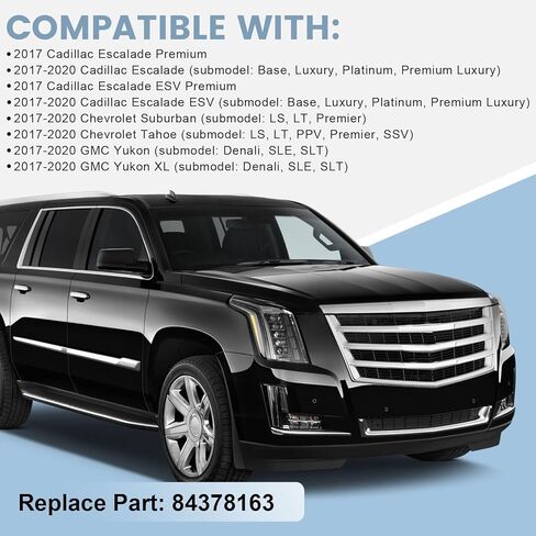 Active Grille Shutter Assembly Compatible with Tahoe/Suburban/Cadillac Escalade/GMC Yukon XL/Denali 2017-2020 Air Intake Shutter W/Motor Replacement for 84378163 in Saudi Arabia