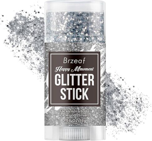 Brzeaf Waterproof Mermaid Glitter Stick, Shimmery& Long Lasting, Fairy Costume Body Face Glitter, Singer Concert Music Rave Festival, Glitter Stick Makeup for Women Men in Kuwait
