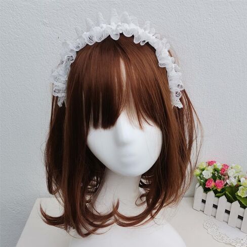 mdgfge Lolita White Lace Headband Headdress, Lolita Maid Gothic Vintage Princess Style Classic Hair Accessories for Women Halloween Cosplay Tea Party Supplies in Saudi Arabia