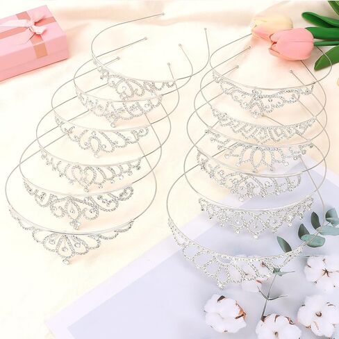 12 Pack Princess Crown Rhinestone Tiara Tiaras for Women Bulk Crowns Small Tiara Bulk for Women Birthday Christmas Party Bridal Wedding Prom in Kuwait