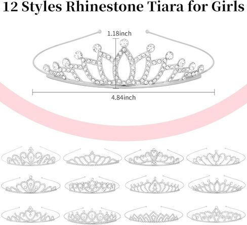 12 Pack Princess Crown Rhinestone Tiara Tiaras for Women Bulk Crowns Small Tiara Bulk for Women Birthday Christmas Party Bridal Wedding Prom in Kuwait