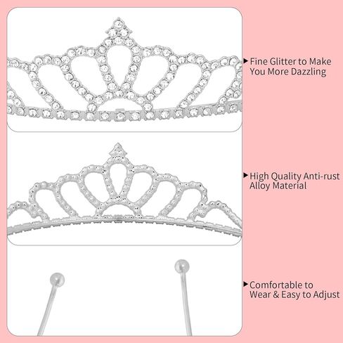 12 Pack Princess Crown Rhinestone Tiara Tiaras for Women Bulk Crowns Small Tiara Bulk for Women Birthday Christmas Party Bridal Wedding Prom in Kuwait