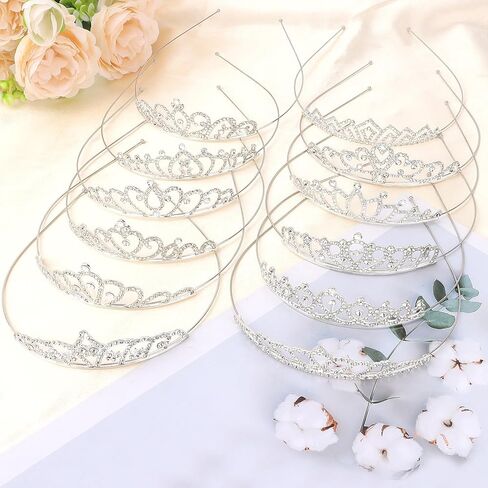 12 Pack Princess Crown Rhinestone Tiara Tiaras for Women Bulk Crowns Small Tiara Bulk for Women Birthday Christmas Party Bridal Wedding Prom in Kuwait