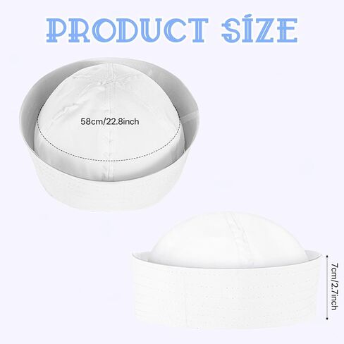 White Sailor Hat, Navy Captain Hats Nautical Hats Yacht Ship Caps Captain Cap Costume Sailors Cap for Men Women Dressing Up Party Cosplay Prop Nautical Costume Accessories (Medium) in Saudi Arabia