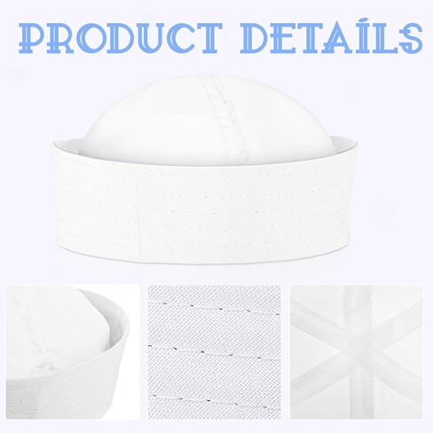 White Sailor Hat, Navy Captain Hats Nautical Hats Yacht Ship Caps Captain Cap Costume Sailors Cap for Men Women Dressing Up Party Cosplay Prop Nautical Costume Accessories (Medium) in Saudi Arabia