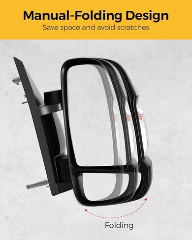 مرآة الجانب الأيمن للركاب لسيارة Dodge Ram ProMaster 1500 2500 3500 2014-2023، مرآة قابلة للطي يدويًا مع ضوء إشارة الانعطاف LED، استبدال يناسب CH1321417 in Saudi Arabia