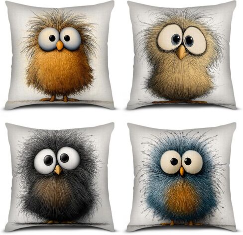 مضحك الدجاج رمي وسادة يغطي 18x18 مجموعة من 4، لطيف مزرعة الحيوان الفن التجريدي وسادة القضية ديكور المنزل، عيد الفصح الديك زهرية أريكة سرير الأريكة مهرجان ديكور غرفة المعيشة في الهواء الطلق in Kuwait
