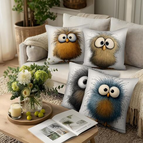 مضحك الدجاج رمي وسادة يغطي 18x18 مجموعة من 4، لطيف مزرعة الحيوان الفن التجريدي وسادة القضية ديكور المنزل، عيد الفصح الديك زهرية أريكة سرير الأريكة مهرجان ديكور غرفة المعيشة في الهواء الطلق in Kuwait