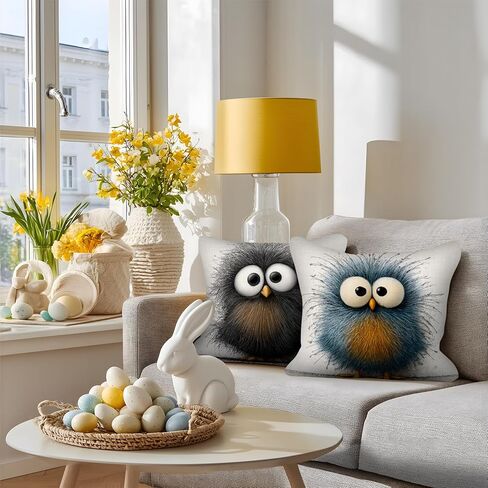 مضحك الدجاج رمي وسادة يغطي 18x18 مجموعة من 4، لطيف مزرعة الحيوان الفن التجريدي وسادة القضية ديكور المنزل، عيد الفصح الديك زهرية أريكة سرير الأريكة مهرجان ديكور غرفة المعيشة في الهواء الطلق in Kuwait