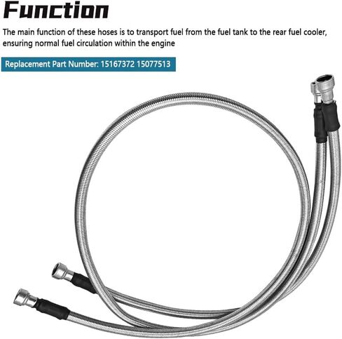 خراطيم خزان الوقود غير القابل للصدأ استبدال 15167372 15077513 متوافقة مع تشيفي سيلفرادو 2500HD 3500HD 6.6L 2001-2010 وGMC Sierra 2500HD 3500HD 6.6L 2001-2010 in Kuwait