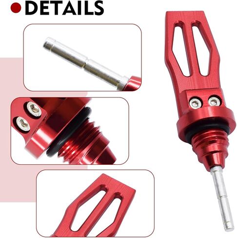 Motorcycle Oil Dipstick, Aluminum Alloy Engine Oil Tank Dipstick, Durable Motorbike Oils Level Measurement Tool, Universal for Most Motorcycles (Red) in Saudi Arabia