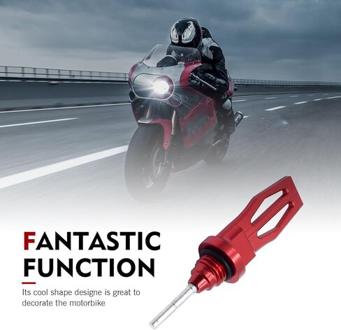 Motorcycle Oil Dipstick, Aluminum Alloy Engine Oil Tank Dipstick, Durable Motorbike Oils Level Measurement Tool, Universal for Most Motorcycles (Red) in Saudi Arabia