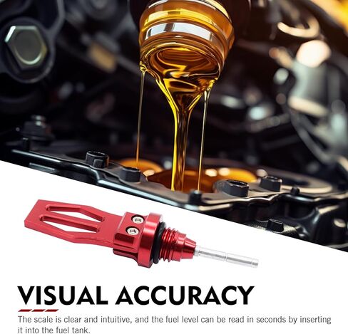 Motorcycle Oil Dipstick, Aluminum Alloy Engine Oil Tank Dipstick, Durable Motorbike Oils Level Measurement Tool, Universal for Most Motorcycles (Red) in Saudi Arabia