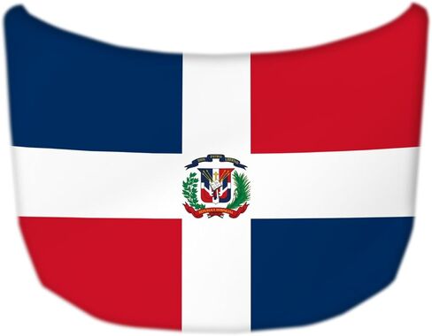 غطاء غطاء السيارة بعلم الدومينيكان مقاس 4 × 5 أقدام، لافتة غطاء محرك السيارة، بوليستر مرن قابل للتمدد، ملاءمة عالمية، أغطية غطاء محرك السيارة الوطنية، هدايا الوطنية الدومينيكية in Kuwait
