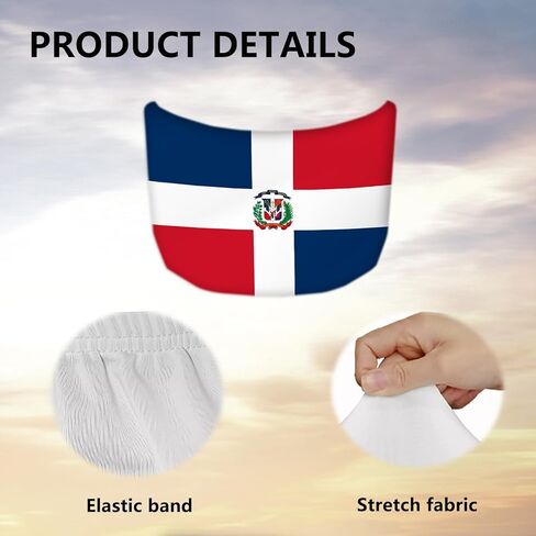 غطاء غطاء السيارة بعلم الدومينيكان مقاس 4 × 5 أقدام، لافتة غطاء محرك السيارة، بوليستر مرن قابل للتمدد، ملاءمة عالمية، أغطية غطاء محرك السيارة الوطنية، هدايا الوطنية الدومينيكية in Kuwait