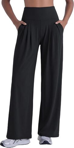 Sunzel Wide Straight Leg Yoga Pants for Women High Waisted Comfy Loose Pants Lounge Casual Soft Trousers with Pockets in Saudi Arabia