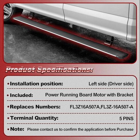 Left Side Driver Side Power Running Board Motor Compatible with Ford F-150 2015-2020. Replaces OE Number: FL3Z16A507A,FL3Z-16A507-A. in Saudi Arabia