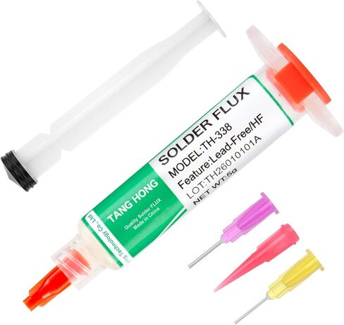 Solder Flux and Solder Paste Kit,10CC No Clean Solder Flux (1 PACK), Sn42%/Bi58% Lead Free Solder Paste 30g (1 PACK), 138℃ Solder Paste for Electronics,For Electronic Soldering in Saudi Arabia