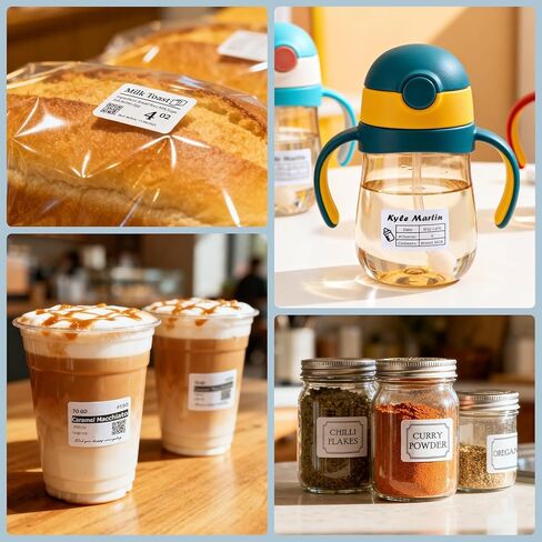 CLABEL 221B Label Printer for Small Business, for Frozen Food and Retail, with 3 Rolls Low Temperature Thermal Labels (1.97x1.18 Inch), Water and Oil Resistant, Freezer Adhesive Down to -30°C in Kuwait