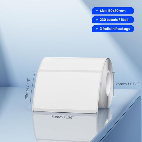 CLABEL 221B Label Printer for Small Business, for Frozen Food and Retail, with 3 Rolls Low Temperature Thermal Labels (1.97x1.18 Inch), Water and Oil Resistant, Freezer Adhesive Down to -30°C in Kuwait