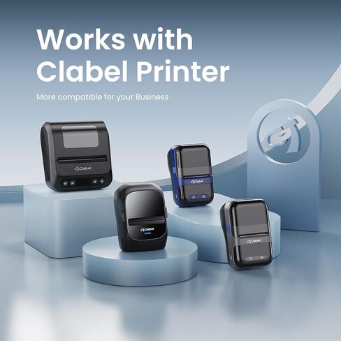 CLABEL 221B Label Printer for Small Business, for Frozen Food and Retail, with 3 Rolls Low Temperature Thermal Labels (1.97x1.18 Inch), Water and Oil Resistant, Freezer Adhesive Down to -30°C in Kuwait
