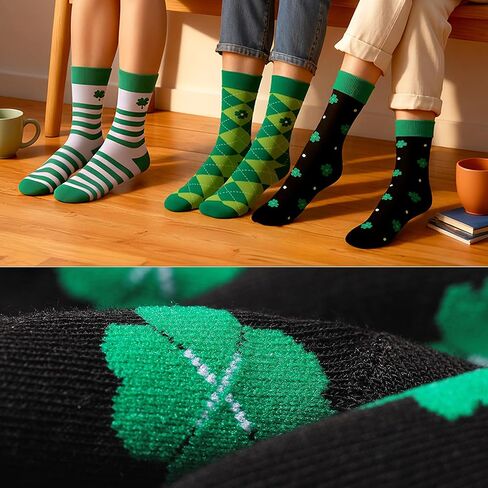 Pack 2 Festive Crew Socks Novelty Mid-Calf Socks Knitted-Cotton-Blend Funny Sock for Men Women Shoes Size 6-11 in Saudi Arabia