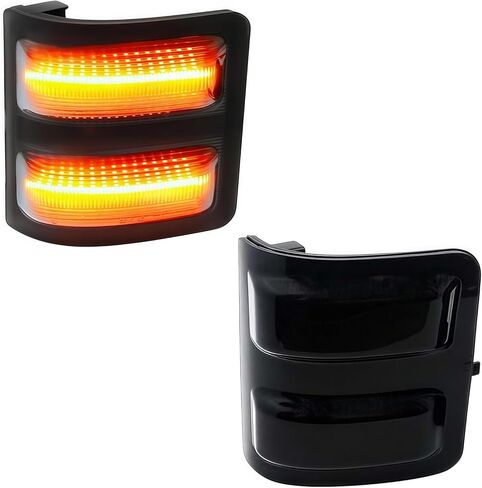 Switchback LED Side Mirror Marker Lamps Compatible With 2008-2016 Ford F250 F350 F450 F550 Super Duty, Smoked Lens Amber LED Parking Light Turn Signal Light,Pack of 2 in Kuwait
