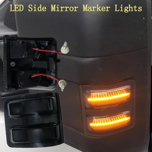 Switchback LED Side Mirror Marker Lamps Compatible With 2008-2016 Ford F250 F350 F450 F550 Super Duty, Smoked Lens Amber LED Parking Light Turn Signal Light,Pack of 2 in Kuwait