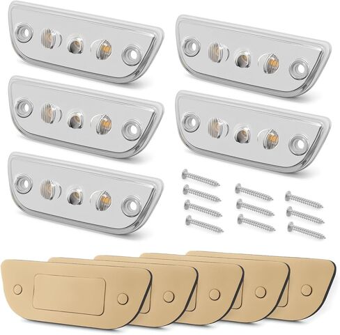 Accessories for Kenworth T680 T770 T880 & Peterbilt 579 Heavy Trucks Cab Marker Lights, 5PCS 3LED Cab Marker Top Roof Running Lights Assembly Reflective Clear Lens, Super Bright Amber Light in Kuwait