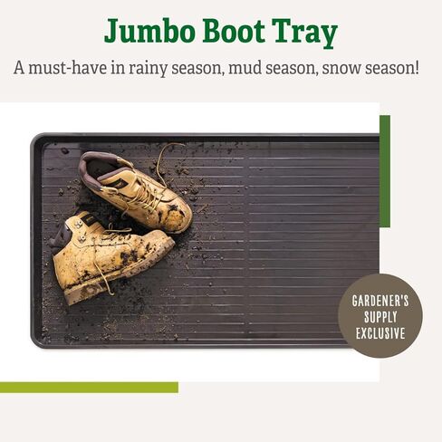 Gardener's Supply Company Jumbo Boot Tray | Multi-Purpose All Weather Waterproof Indoor and Outdoor Shoes Mat Made with 100% Recycled Plastic | 43-1/4" L x 21-2/3" W x 2" D in Saudi Arabia