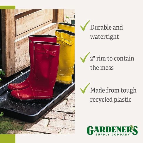 Gardener's Supply Company Jumbo Boot Tray | Multi-Purpose All Weather Waterproof Indoor and Outdoor Shoes Mat Made with 100% Recycled Plastic | 43-1/4" L x 21-2/3" W x 2" D in Saudi Arabia